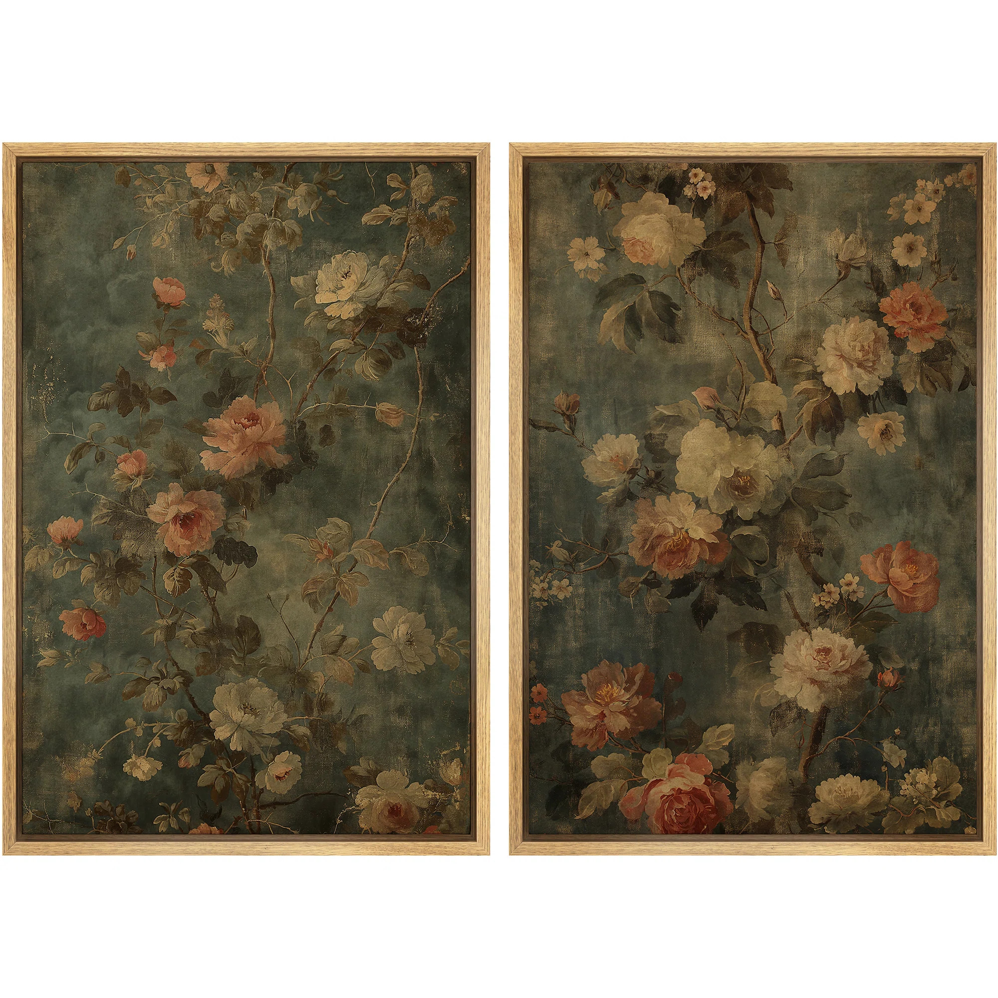 Floral Elegance Classic Botanical Vintage Illustrations Rustic Decor Living Room Decor BRC191 | Wayfair North America