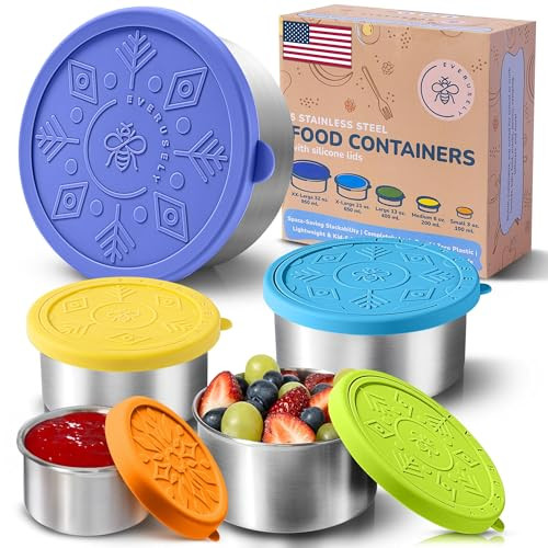Stainless Steel Food Containers, Metal Lunch Boxes, Set of 5, Summer | Amazon (US)
