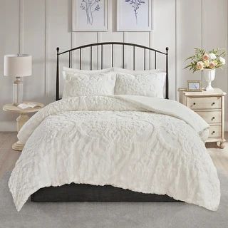 Madison Park Aeriela Tufted Cotton Chenille Damask Comforter Set - On Sale - Overstock - 22681300 | Bed Bath & Beyond