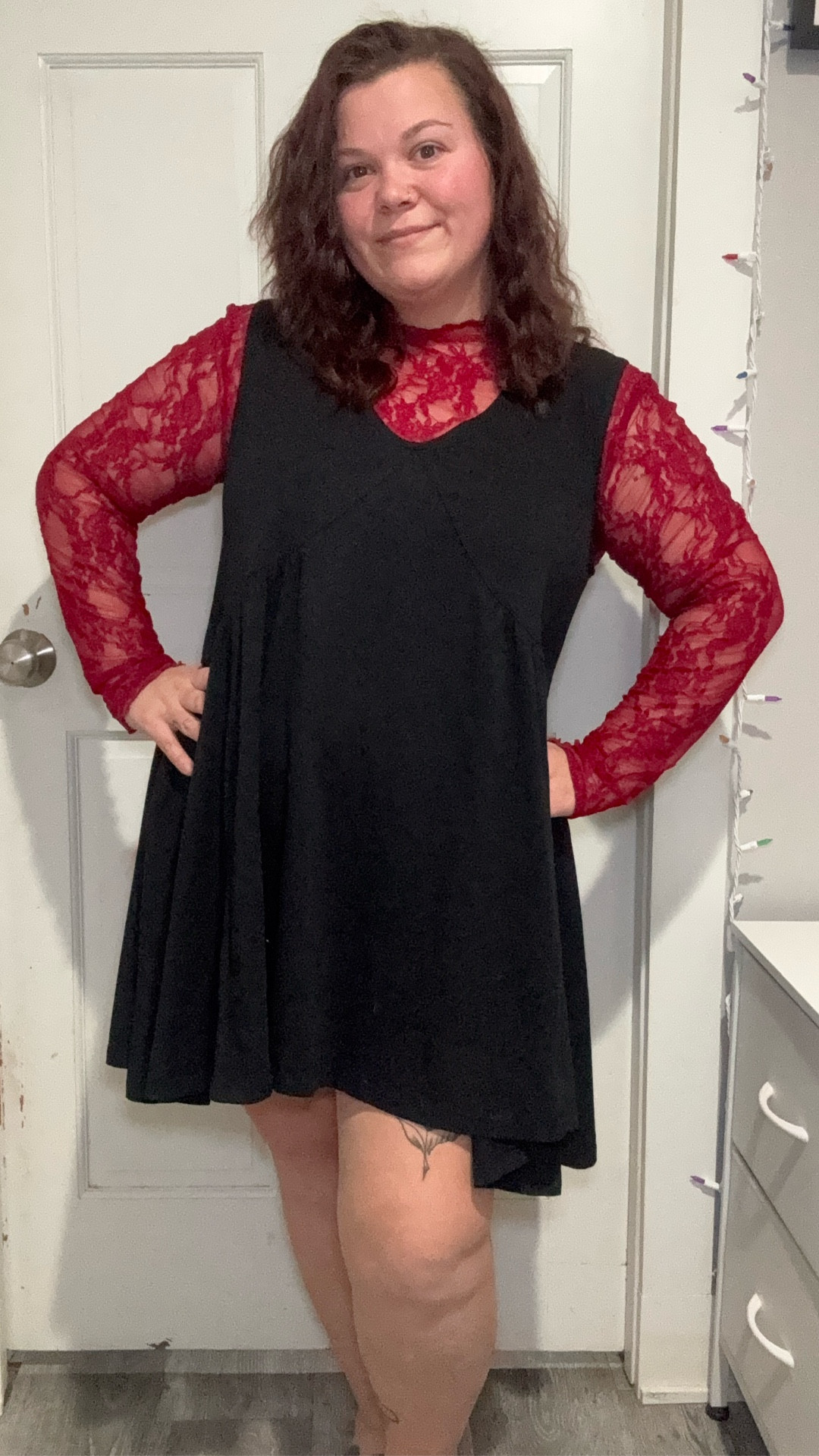 Perfect Valentine's Day outfit! I'm so obsessed with this dress! It's so cute and very comfortable to wear. Also with the lace top it's perfect. #valentinesdayoutfit #datenightoutfit #curvyfashion #plussizefashion #ValentinesDay

#LTKValentine #LTKootd #LTKPlusSize