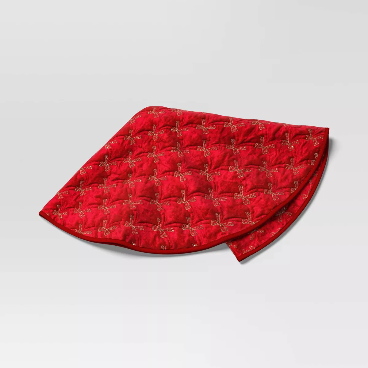 48" Christmas Embroidered Bow Velvet Tree Skirt Red - Wondershop™ | Target