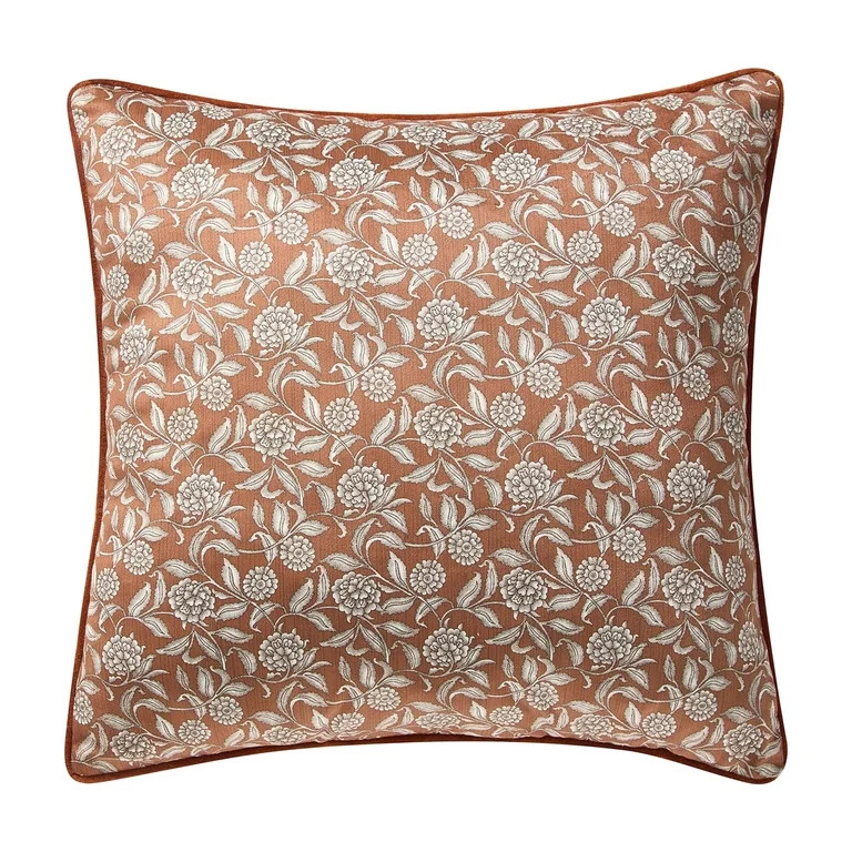 My Texas House 20 in x 20 in Ginger Floral Velvet Decorative Pillow | Walmart (US)