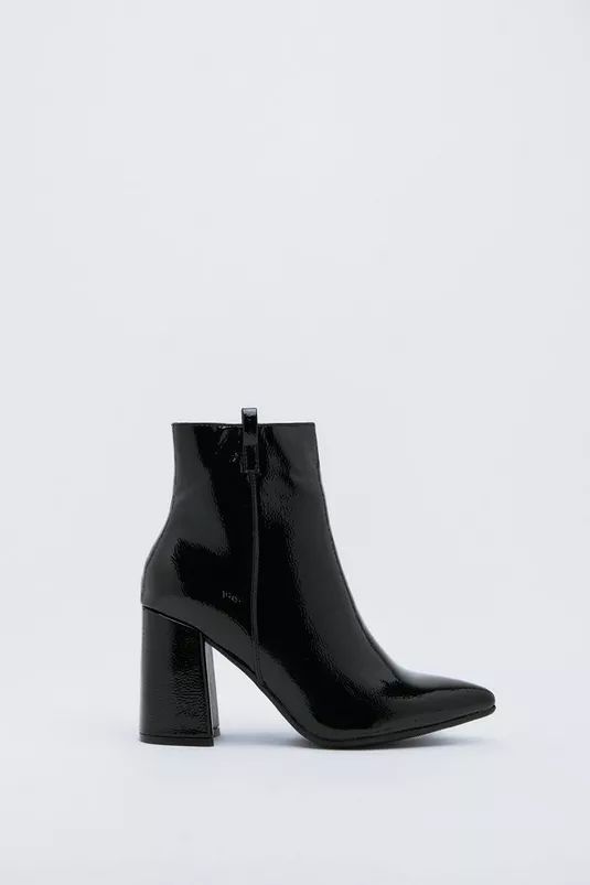 Patent Leather Pointed Toe Ankle Boots | Nasty Gal (US)