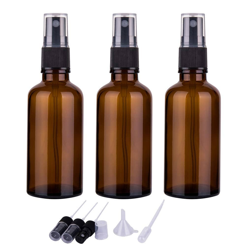 2oz Amber Glass Spray Bottles for Essential Oils, Small Empty Spray Bottle, Fine Mist Spray, Set ... | Amazon (US)