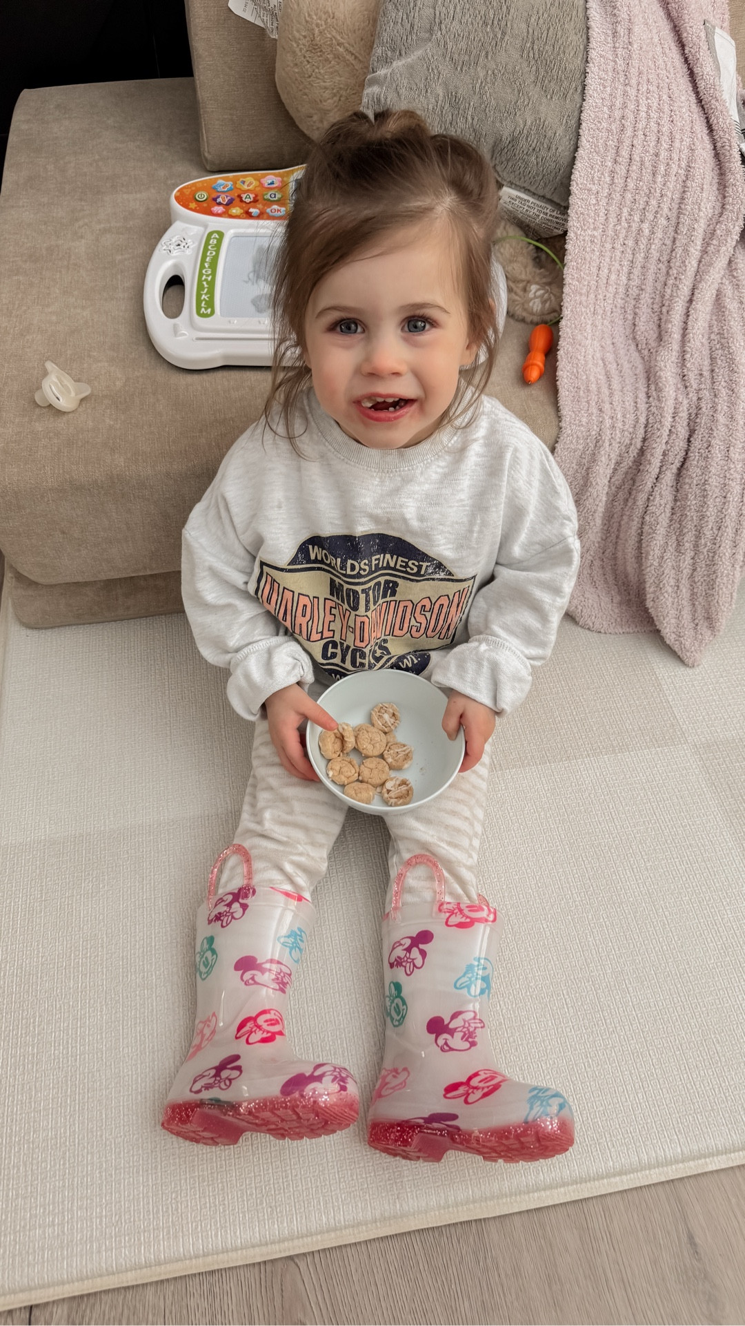 In love with her new boots and refused to take them off! Boots are very popular in our house! 

Toddler boots, toddler rain boots, Minnie Mouse rain boots, old navy toddler finds, target toddler finds, carters toddler finds 

#LTKKids #LTKBaby #LTKootd