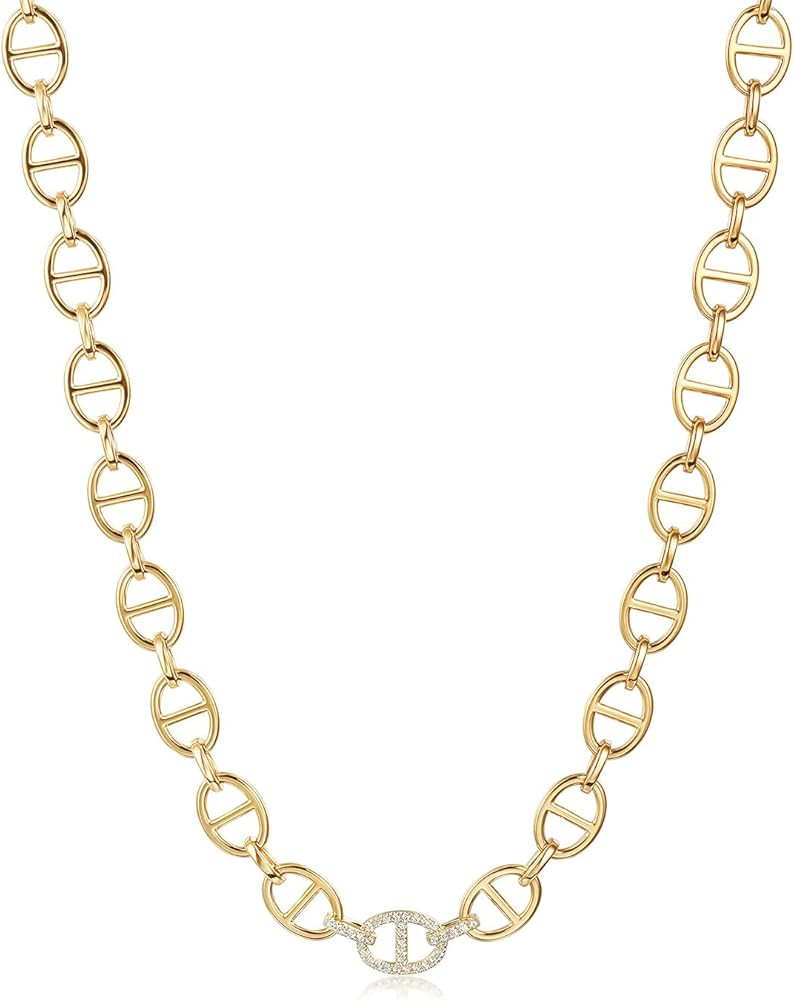 CIUNOFOR 14k Gold Multiple Selection Coffee Bean Necklace For Gilrs and Women, Square Toggle Clas... | Amazon (US)