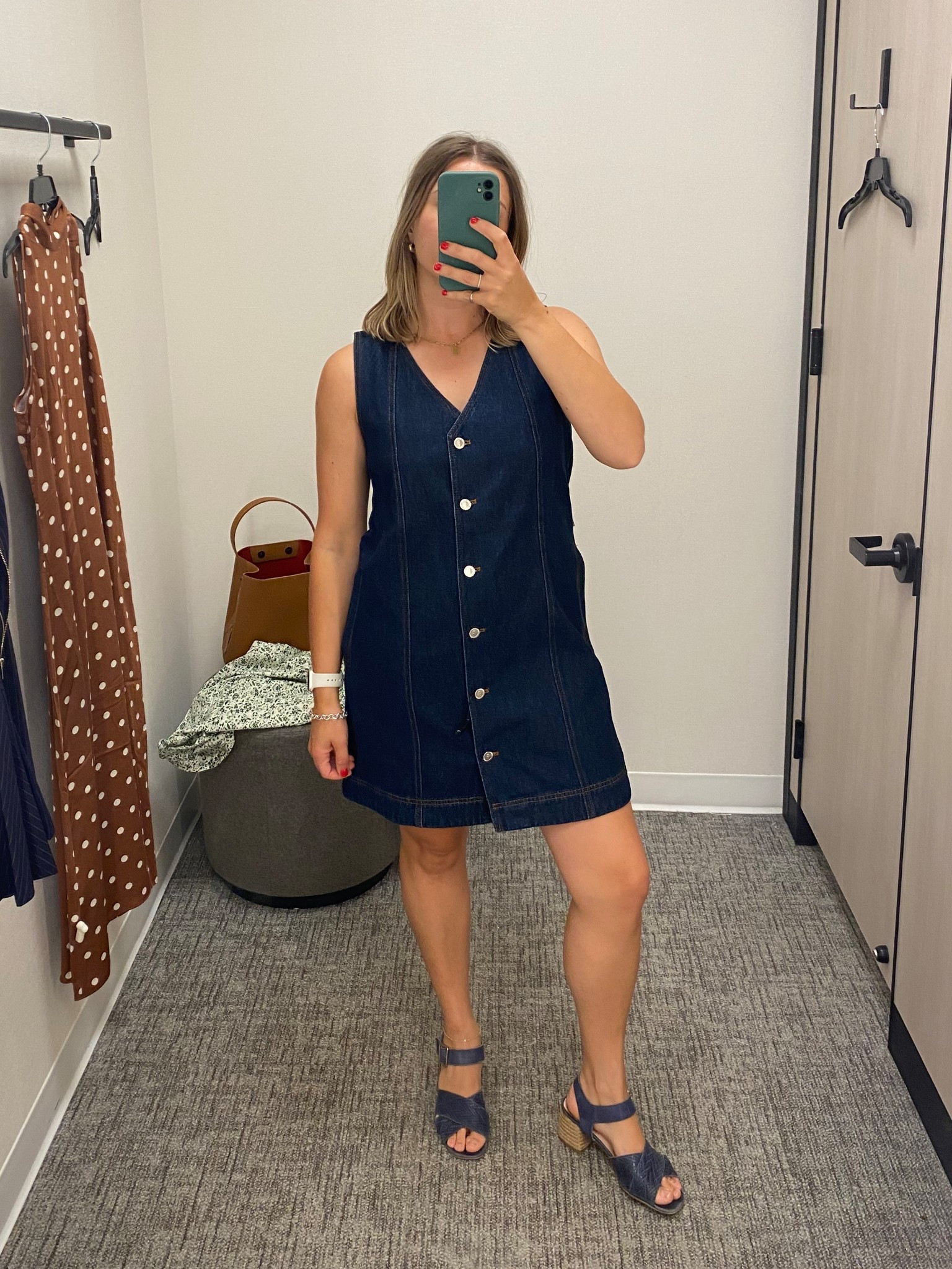 FRNCH DENIM DRESS // runs TTS // I'm in love with this dress. It looked so cute with sandals but can you see it with tall boots and layers in the fall?! I have one in my cart and I'm hoping it goes on sale soon 

 #LTKSeasonal #LTKMidsize