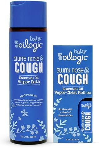 Oilogic Stuffy Nose & Cough Vapor Bath & Roll-On Essential Oil for Babies & Toddlers - Gentle Bab... | Amazon (US)