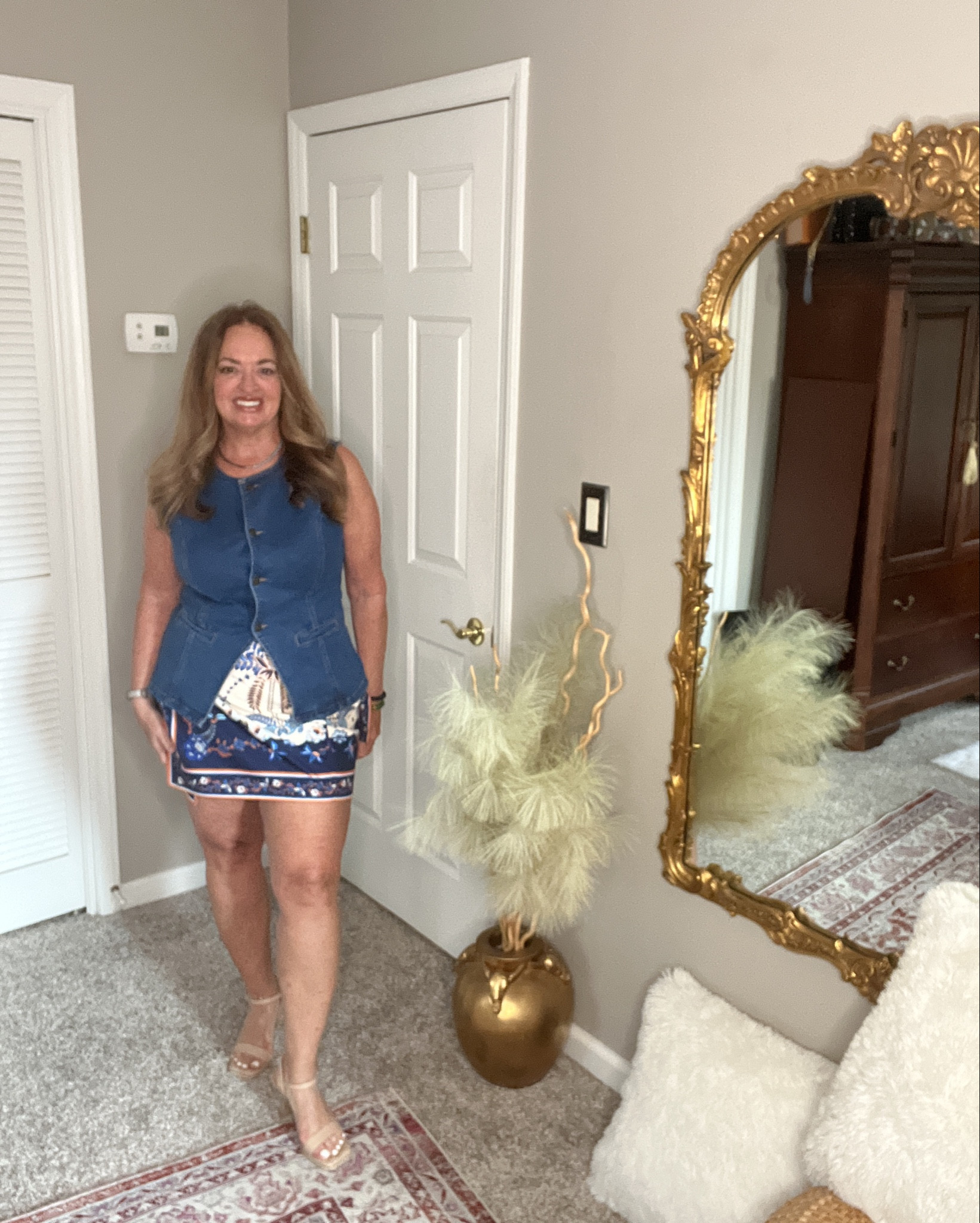 Wrap skirt and denim vest summer combo. 

#LTKMidsize #LTKSeasonal #LTKFestival