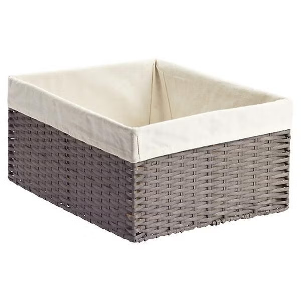Large Montauk Rectangular Bin Grey | The Container Store