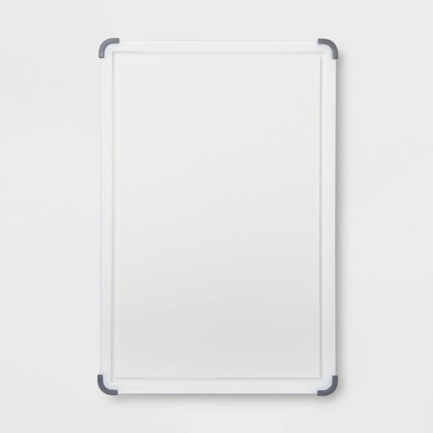 12"x18" Nonslip Poly Cutting and Carving Board White - Made By Design&#8482; | Target