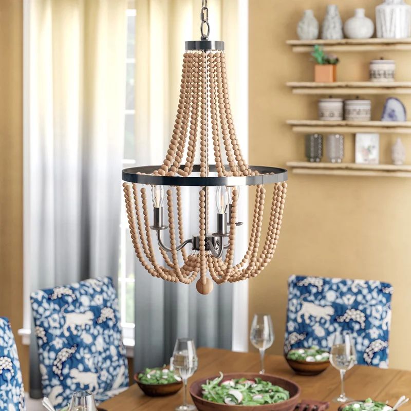 Adelina 3 - Light Unique Empire Chandelier with Beaded Accents | Wayfair North America