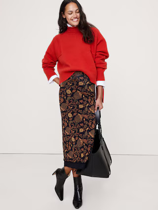 Oversized Merino-Cotton High-Low Funnel-Neck Sweater | Banana Republic (US)