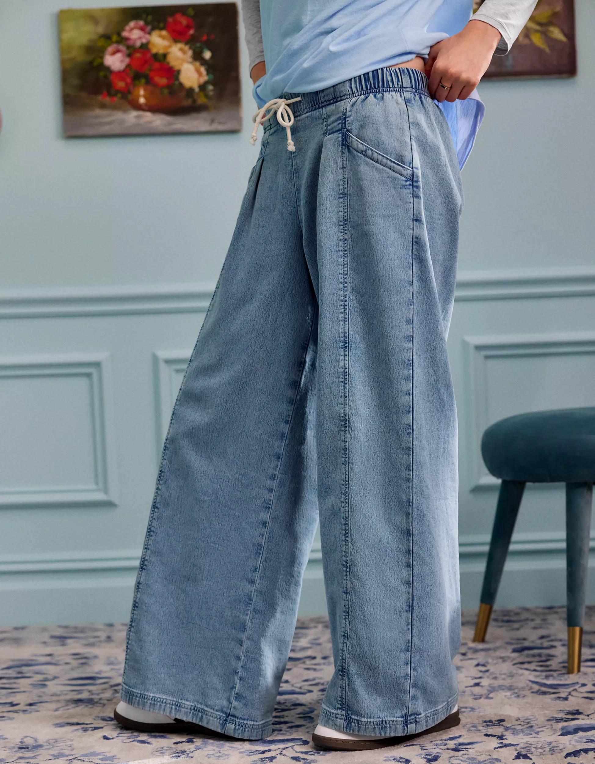 Aerie Daydream Denim Stretch Trouser | American Eagle Outfitters (US & CA)