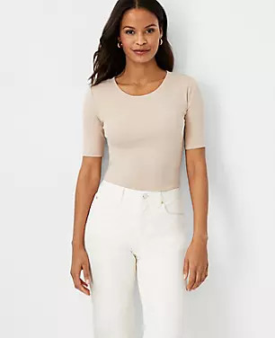 Stretch Cotton Tee | Ann Taylor (US)