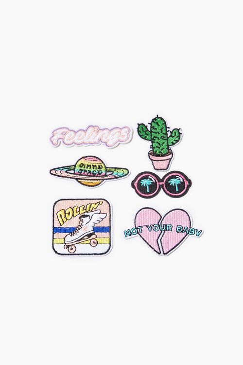Feelings Graphic Embroidered Iron-On Patch Set | Forever 21 (US)