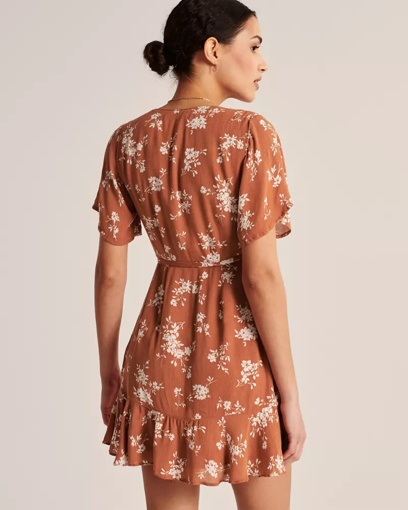 Ruffle Hem Wrap Dress | Abercrombie & Fitch US & UK
