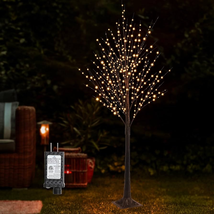 6FT Halloween Tree 500 LED Lighted Twig Tree with Twinkle Lights, LED Birch Tree with Timer for O... | Amazon (US)