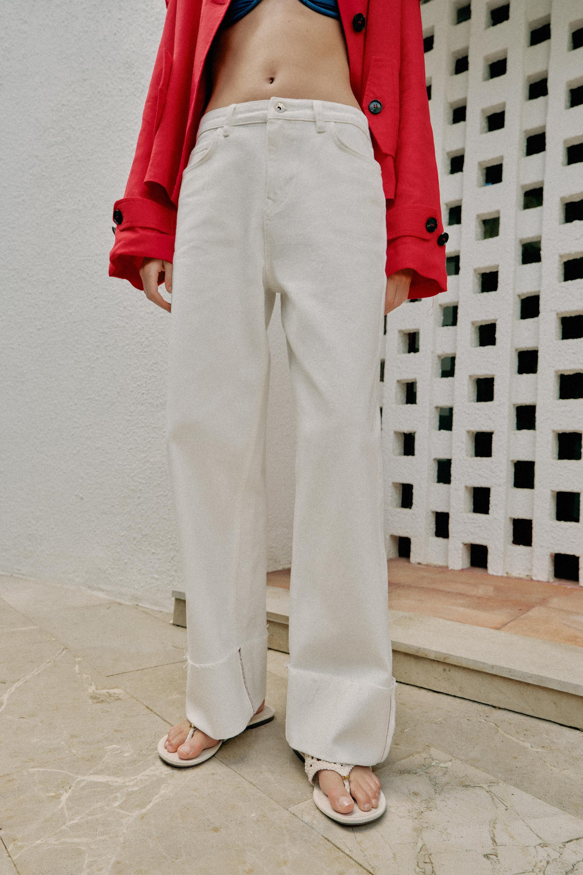 Z1975 MID-RISE BARREL JEANS WITH CUFF | Zara US