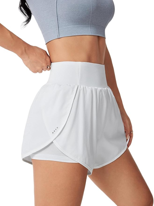 Women's Athletic Running Shorts High Waisted with Pockets, Women 3" Workout Dolphin Gym Yoga Beac... | Amazon (US)