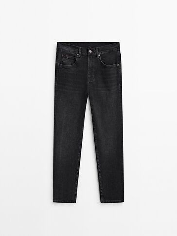 Cropped comfort slim fit mid-rise jeans | Massimo Dutti (US)