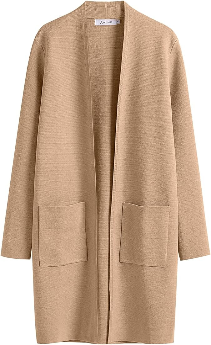 ANRABESS Cardigan Sweater for Women Casual 2023 Fall Winter Fashion Coat Long Sleeve Open Front K... | Amazon (US)