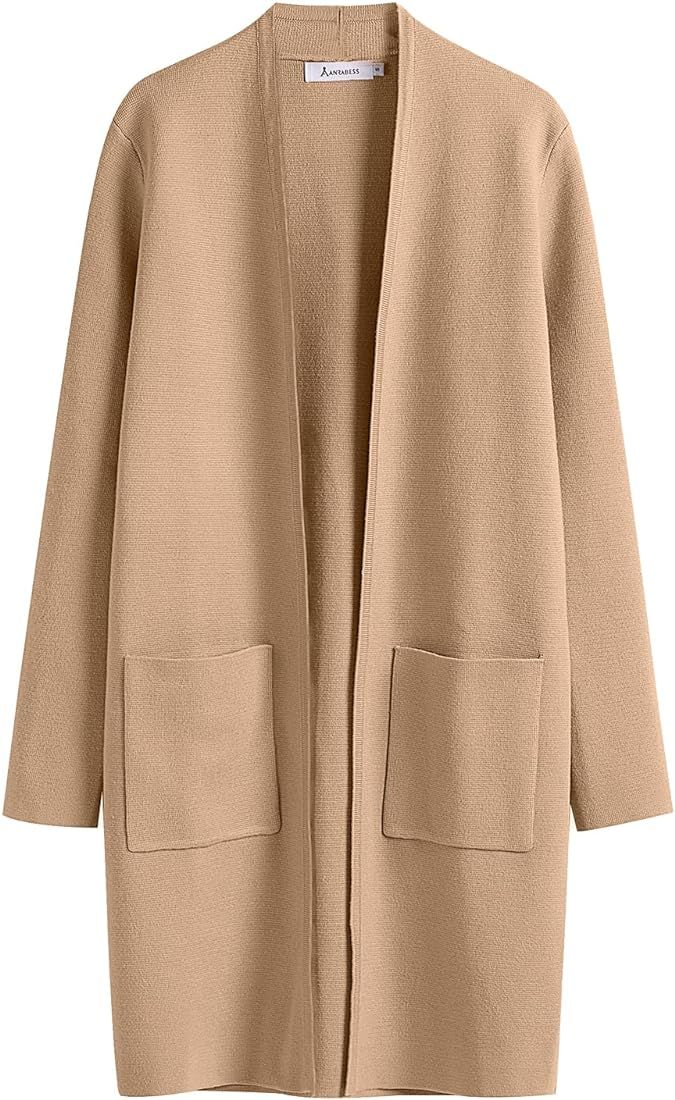 Cardigan Sweater for Women Casual 2023 Fall Winter Fashion Coat Long Sleeve Open Front Knit Coati... | Amazon (US)