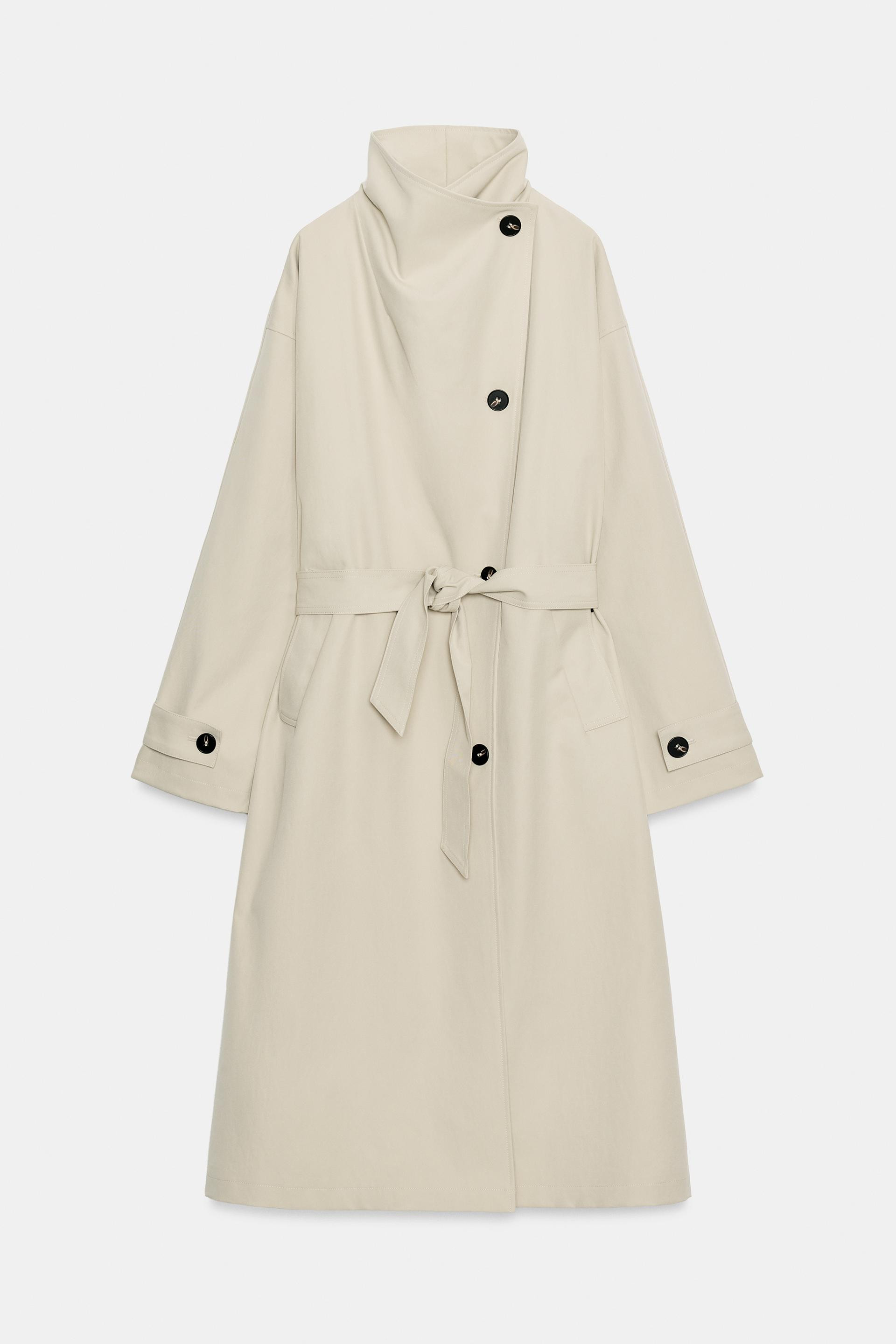 Zara - Faux Fur Belted Coat - Women - Black - Women | Zara US