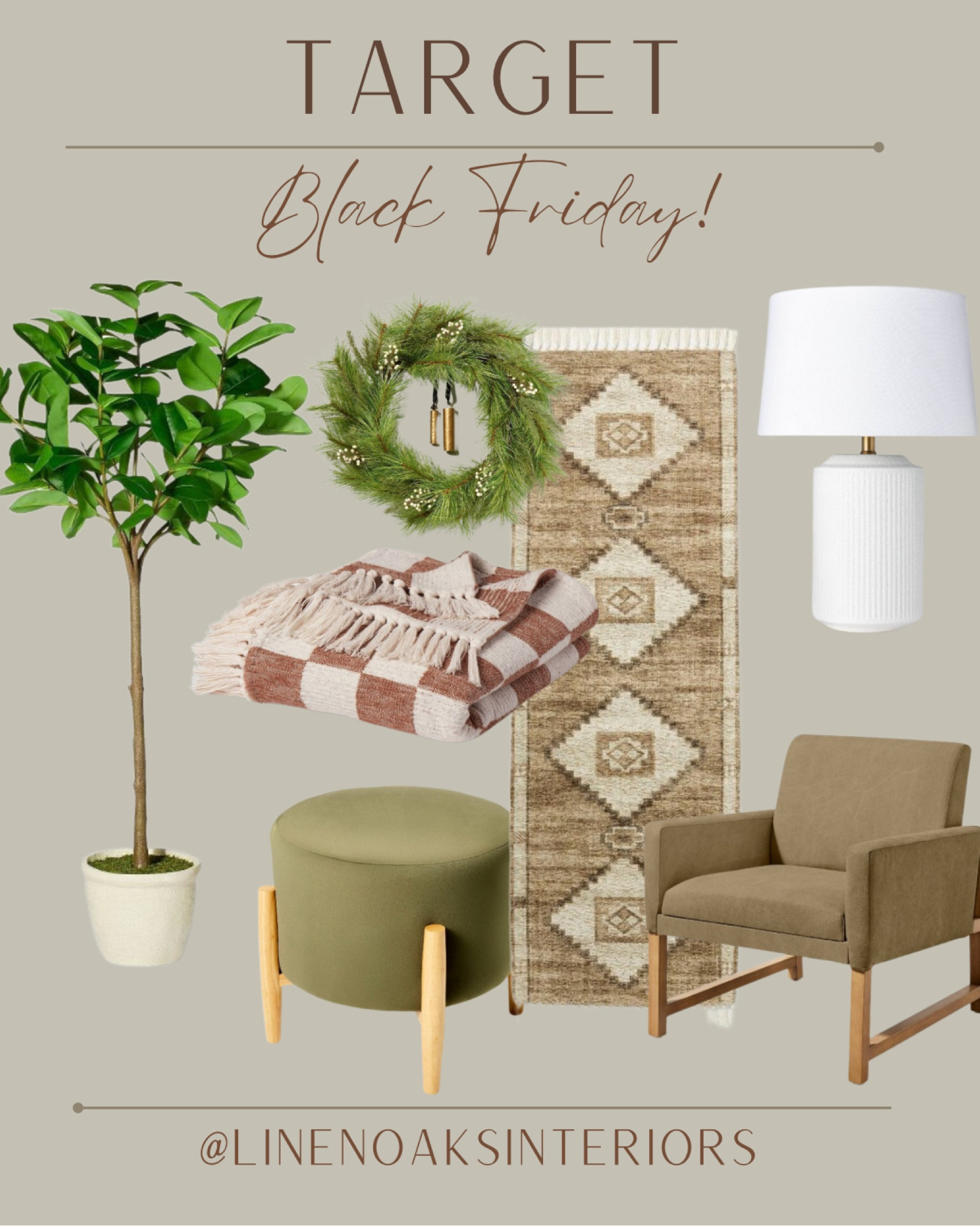 Target Black Friday sale
Lamps, tree, ficus tree, rug, runner, neutral runner, ottoman, accent chair, throw blanket, wreath 

#LTKhome #LTKCyberWeek #LTKsalealert