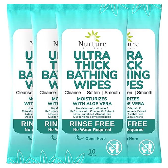 Nurture XL Ultra Thick Body Wipes for Adults w/Aloe | 40 Extra Large Disposable Cloth Wet Cleansi... | Amazon (US)