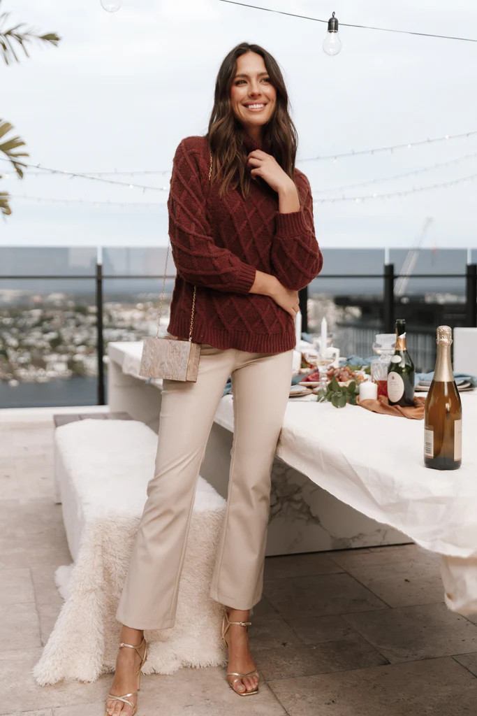 Ashley Faux Leather Pants - Bone | Petal & Pup (US)