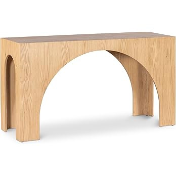 Meridian Furniture 273Oak-T Arch Collection Art Deco Console Table with Solid Oak Wood, Natural O... | Amazon (US)