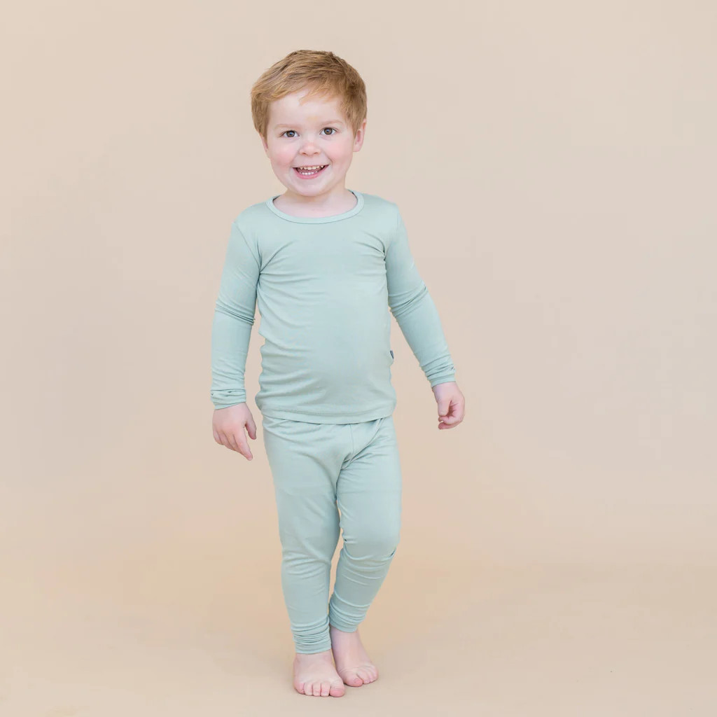 Long Sleeve Pajamas in Sage | Kyte Baby