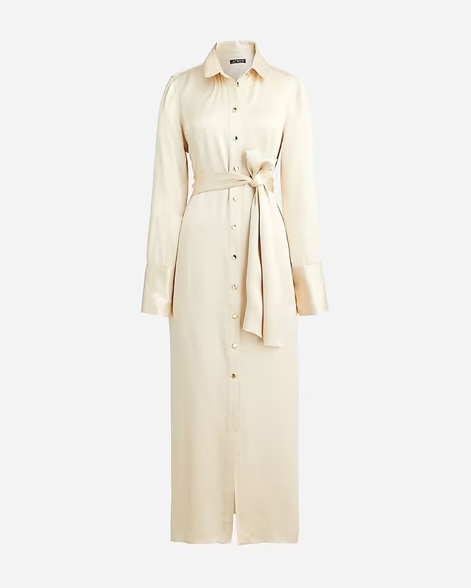 Drapey shirtdress in luster crepe | J.Crew US