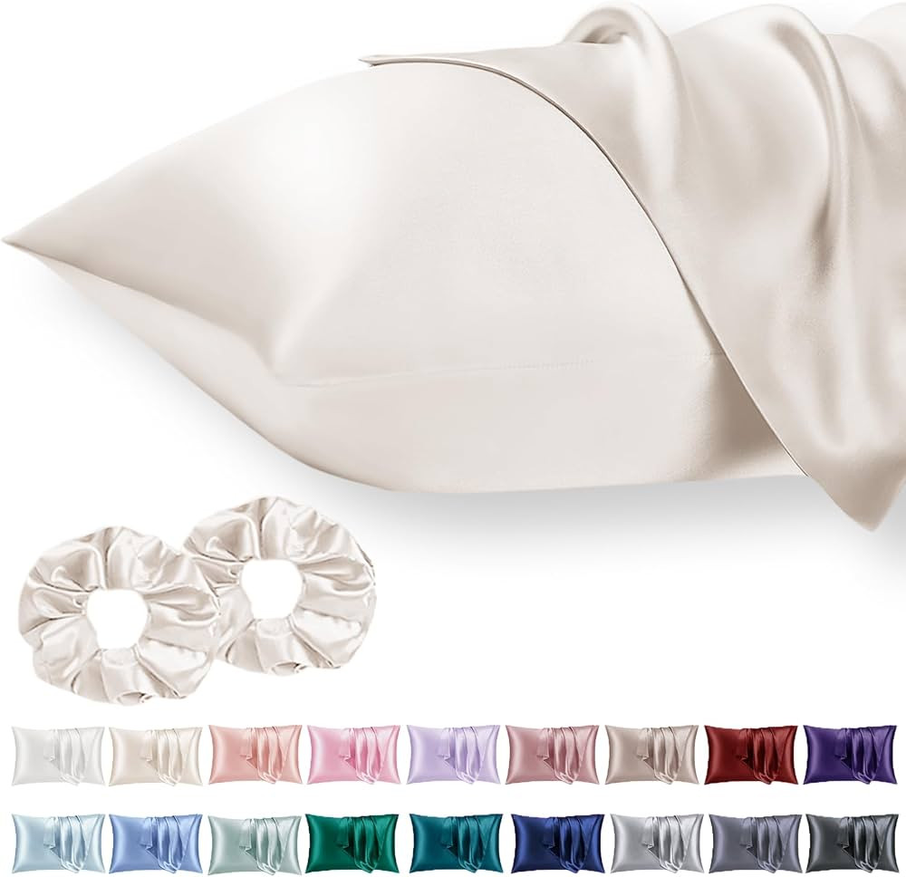 Vielit 2 Pack Satin Pillowcase for Hair and Skin Cooling,Soft as Silk Pillowcase for Hair and Ski... | Amazon (UK)