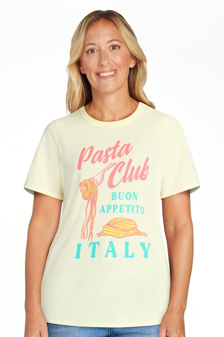 Pasta Club Women's Graphic Everyday Tee with Short Sleeves, Sizes XXS-XXL | Walmart (US)