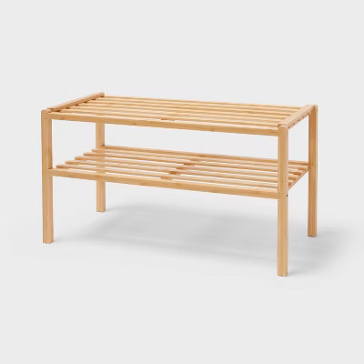 2 Tier Stackable Bamboo Shoe Rack - Brightroom™ | Target
