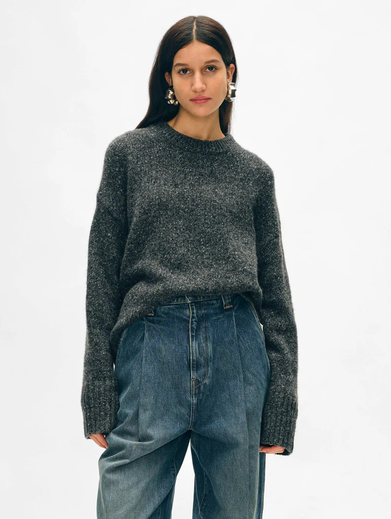 Cashmere Donegal Easy Crewneck | White and Warren