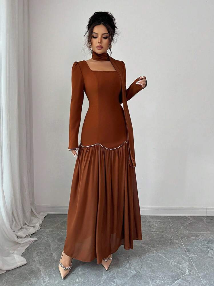 Embellished maxi Dress | SHEIN