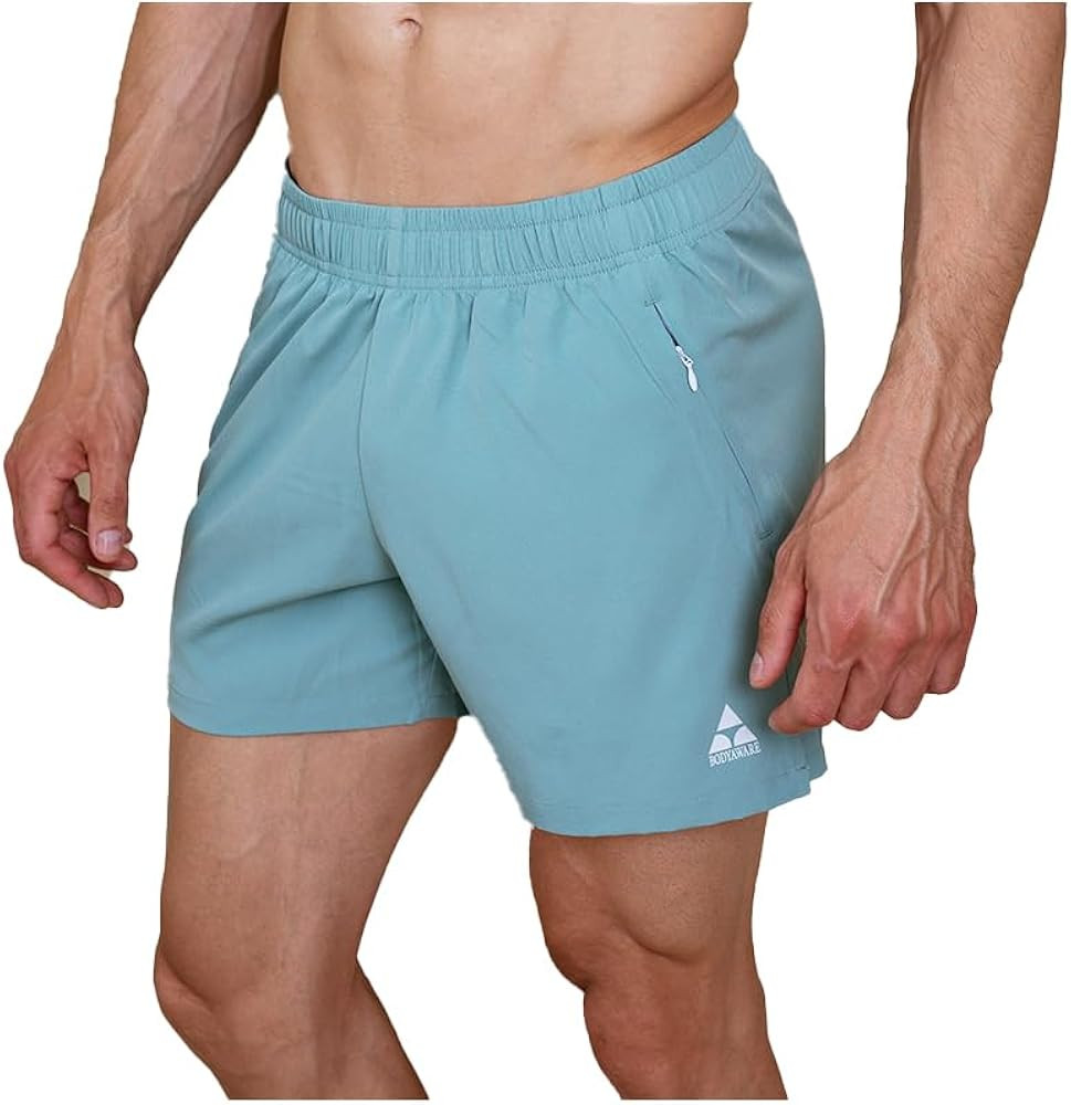 Body Aware Men's 5" Gym Short - Green | Amazon (US)