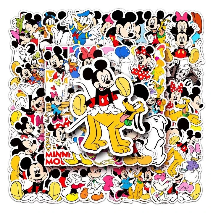 Disney 50 Pieces Handmade Funny Cute Mickey Mouse Waterproof Pink Stickers DIY For Phones Laptop ... | SHEIN