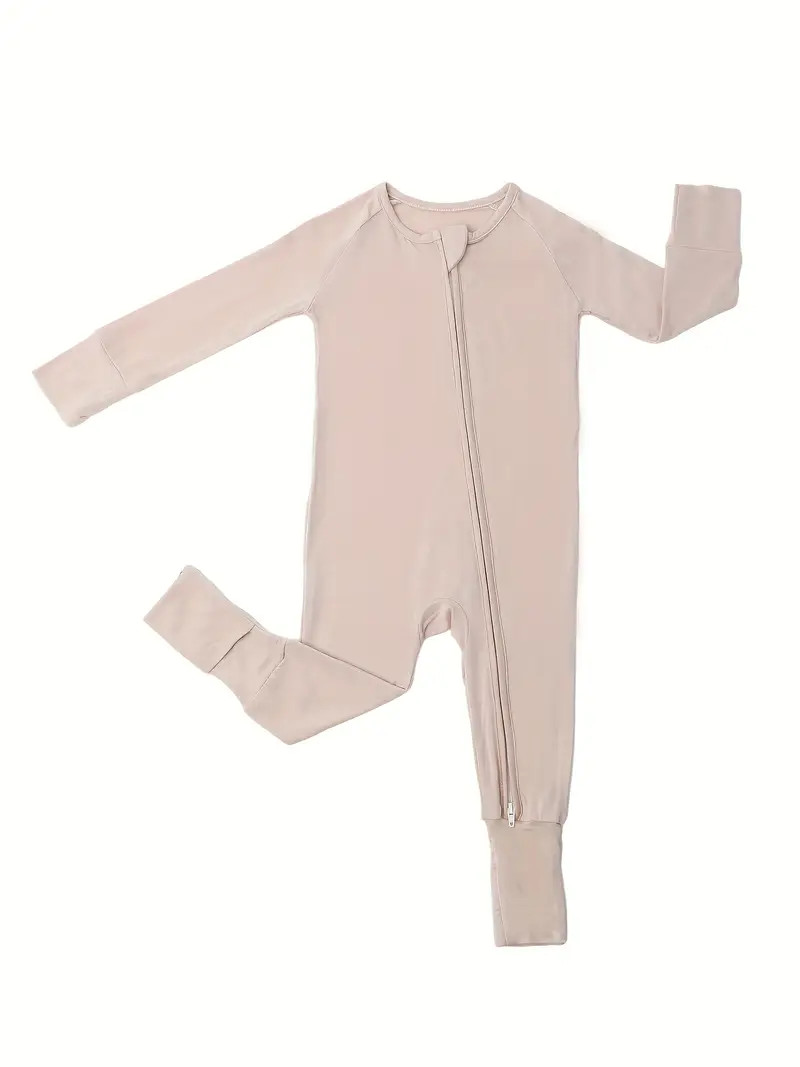 Comfy Bamboo Fiber Solid Color Foot Covered Zipper Baby - Temu | Temu Affiliate Program