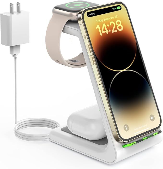 Wireless Charging Station for Apple - 3 in 1 Wireless Charger Stand Dock Watch and Phone Charger ... | Amazon (US)