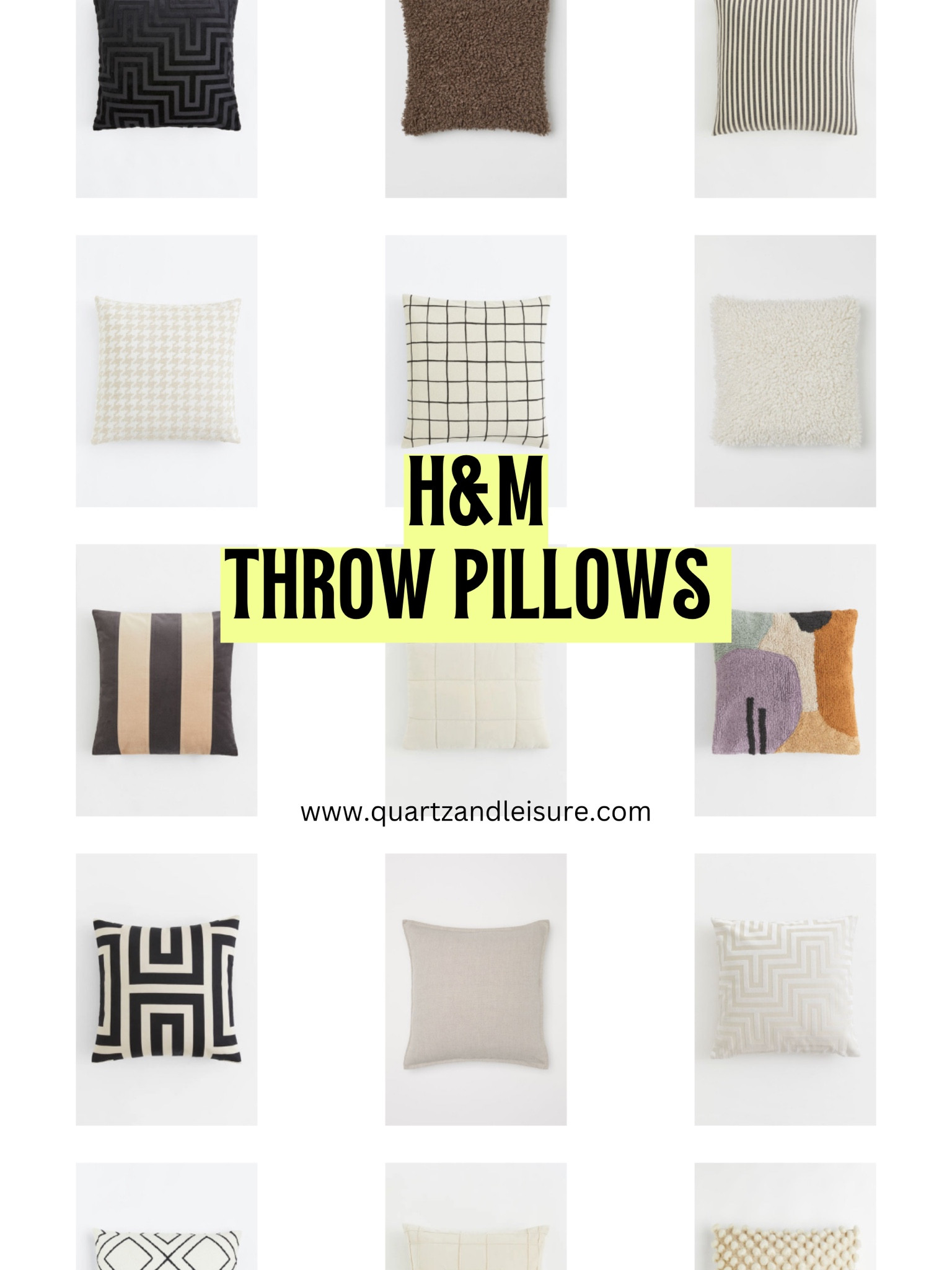 H and shop m throw pillows