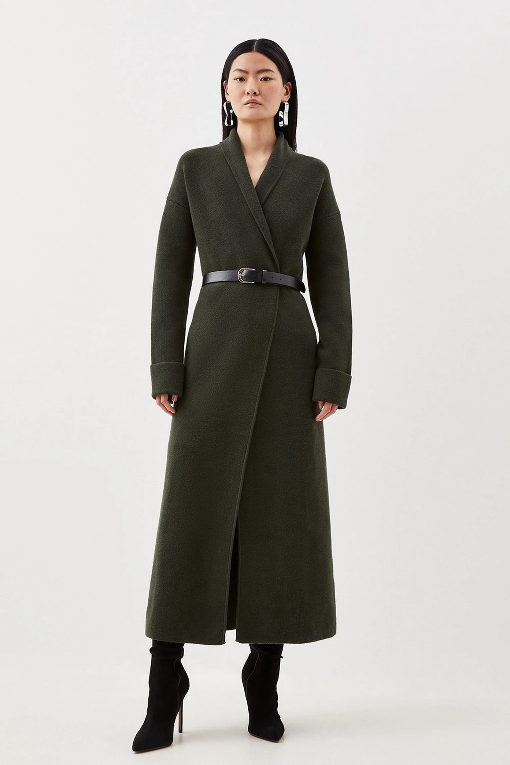 Belted Knit Maxi Coatigan | Karen Millen US