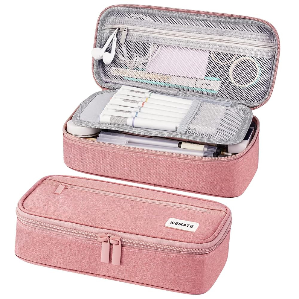 WEMATE Pencil Case, Large Storage Organizer for Stationery, Back - to - School Essential, Teacher... | Amazon (US)