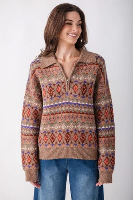 By Together Luciane Fair Isle Sweater | Social Threads