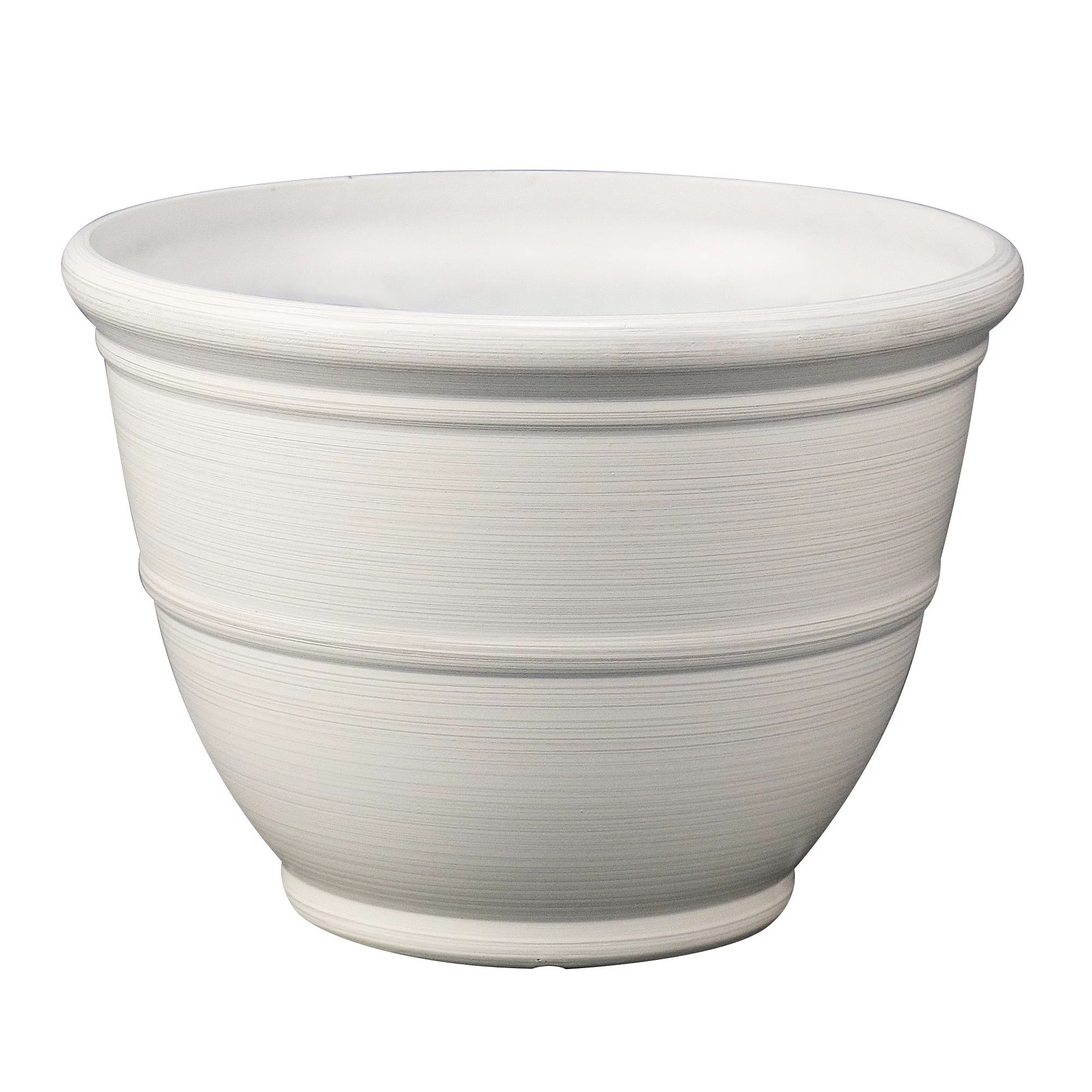 Mainstays Ferenza White Color Recycled Resin Planter, 14in x 14in x 10in, Set of 2 | Walmart (US)