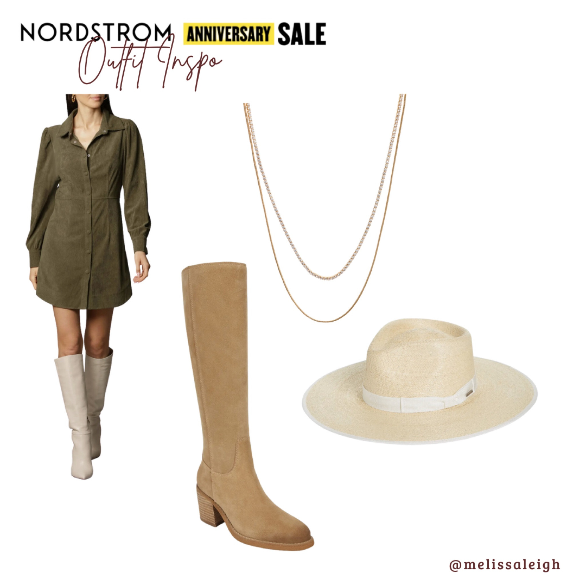 Nordstrom anniversary sale, Nordstrom, Nordstrom sale, n sale 2023, sale finds, fall style, casual outfit, work outfit, corduroy dress, knee high sam Edelman boots, wide brim hat, layered gold necklace 

#LTKworkwear #LTKxNSale #LTKSeasonal