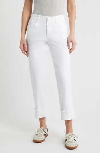 Frayed Cuffed High Waist Boyfriend Jeans | Nordstrom